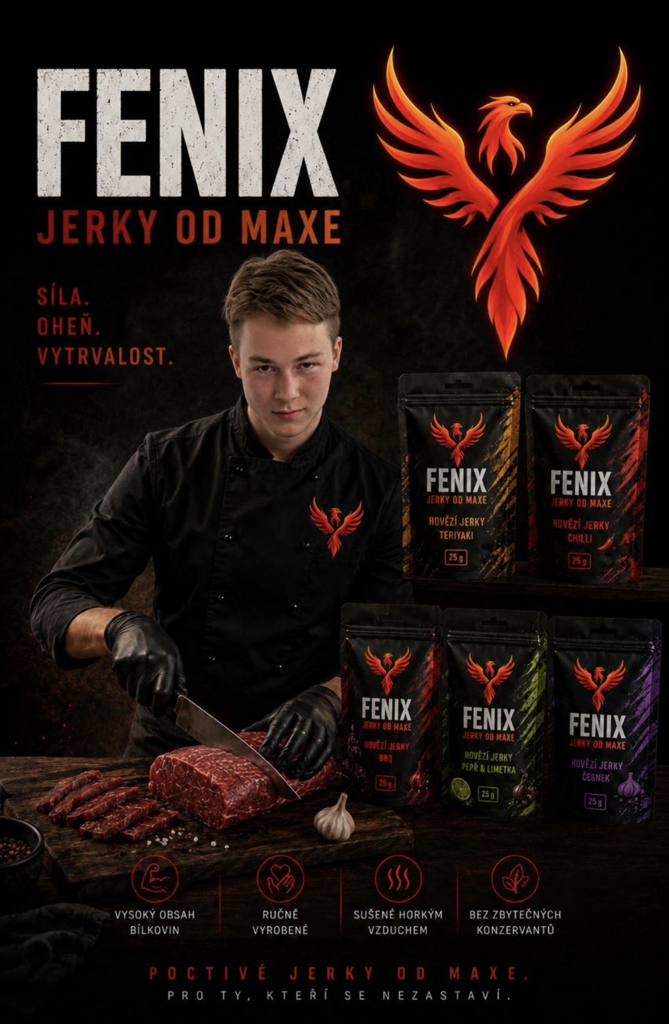 Max Zeman při výrobě FENIX Jerky